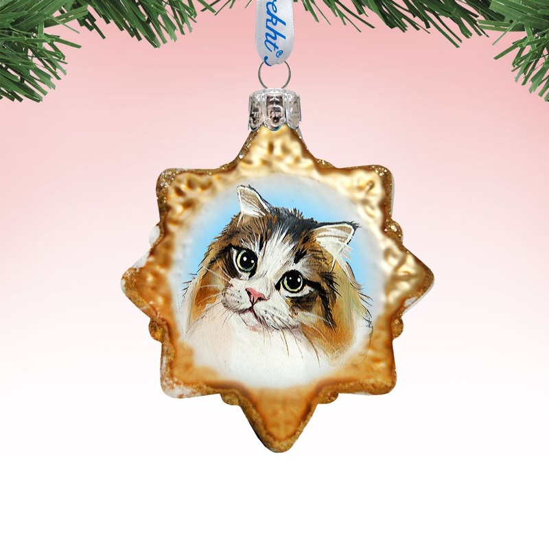 Kitty Cat Mercury Glass Ornament by G. DeBrekht – Pets Dog and Cats Decor – 774022