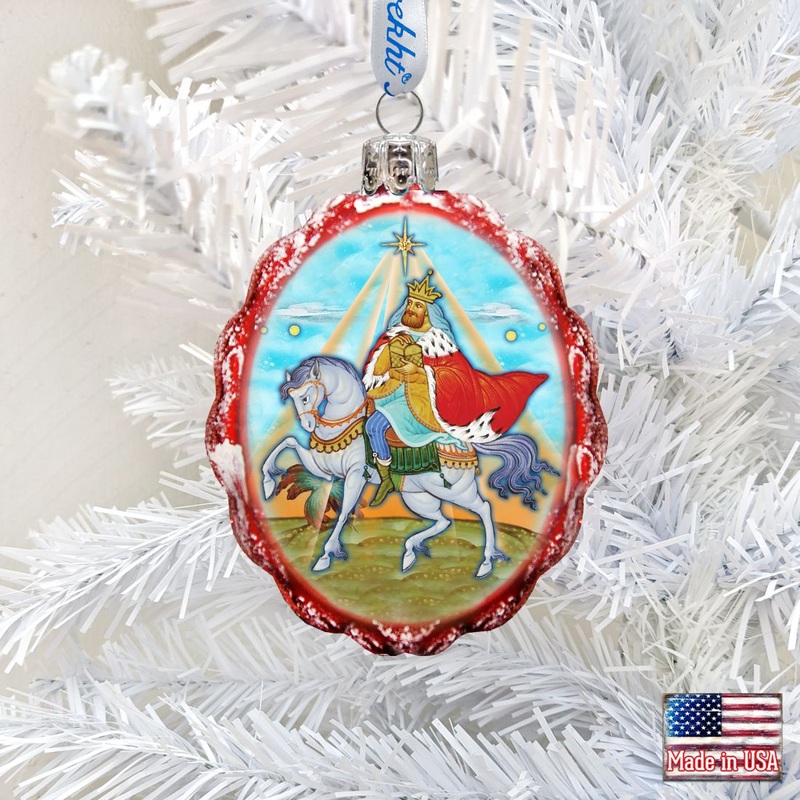 Melchior Three Kings Mercury Glass Ornament by G. DeBrekht – Nativity Holiday Decor – 772015