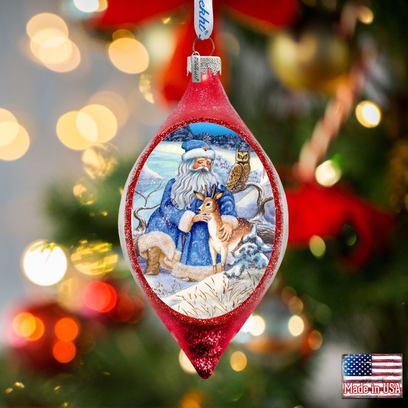 Merry Christmas Drop Glass Ornament by G. DeBrekht – Christmas Decor – 757-034