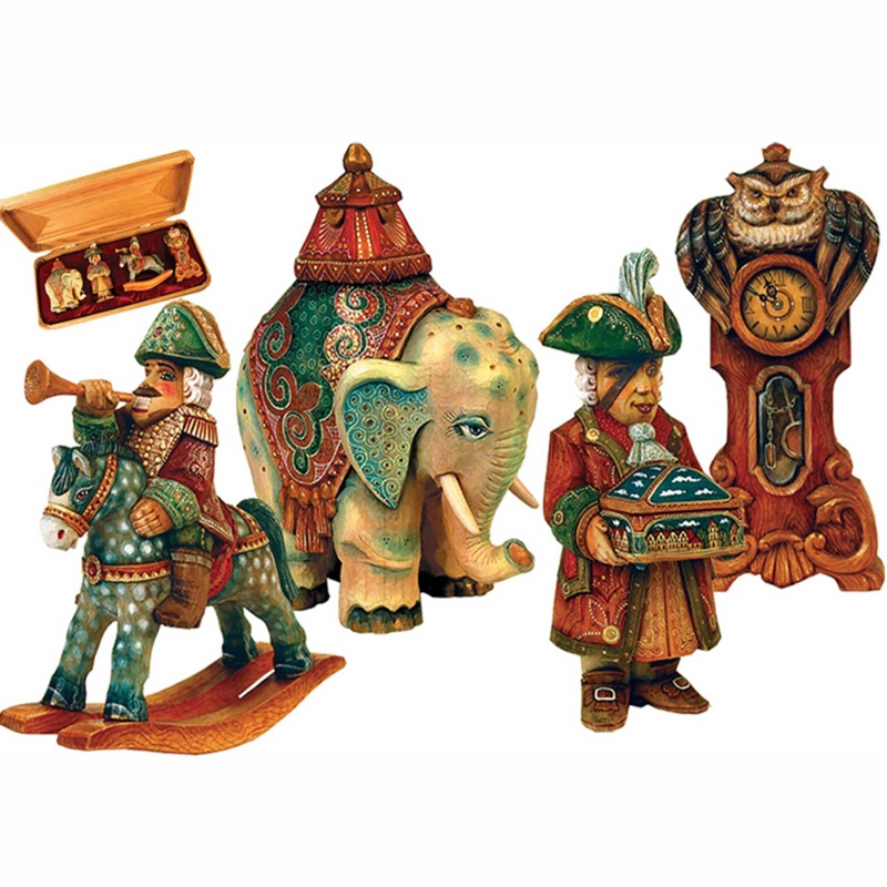 Nutcracker Ornaments Set of Wooden chests by G. DeBrekht 53311-B4