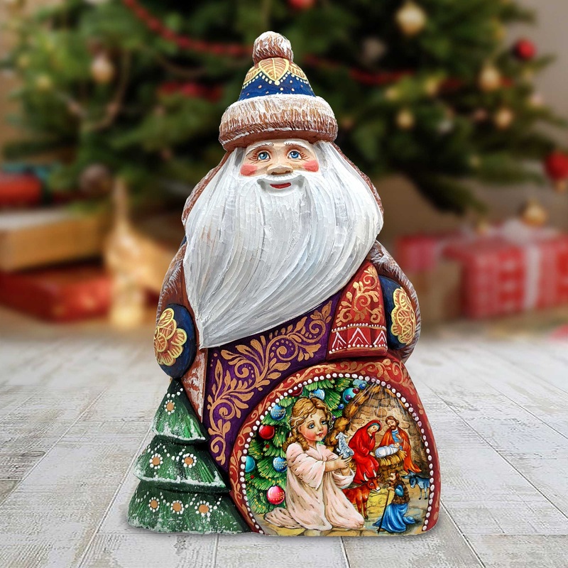 Santa Christmas Miracle Hand-Painted WOODCARVED Masterpiece Figurine by G. DeBrekht – Christmas Decor – 8206016