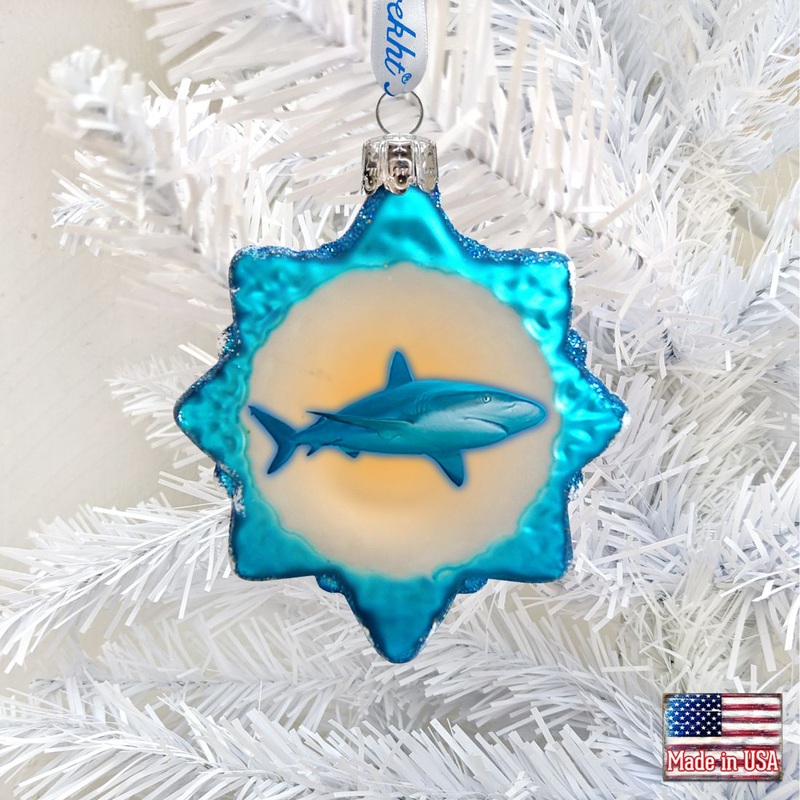 Shark Mercury Glass Ornament by G. DeBrekht – Coastal Holiday Decor – 776287