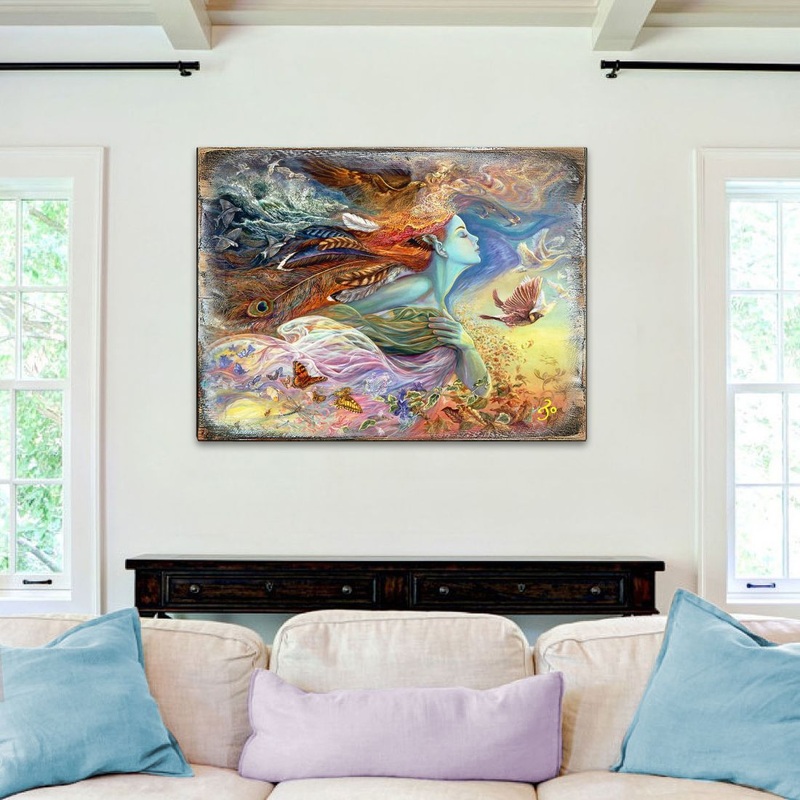 Spirit of Flight Fantasy Wooden Wall Art by Josephine Wall – Fantasy Decor – 852144-JW
