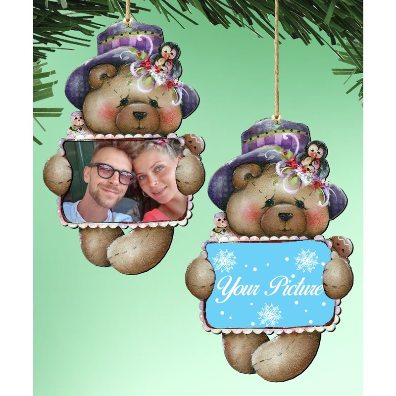 Teddy Bear Picture Frame Ornaments – Ornament for Photo – Christmas Decor – 8457510PF