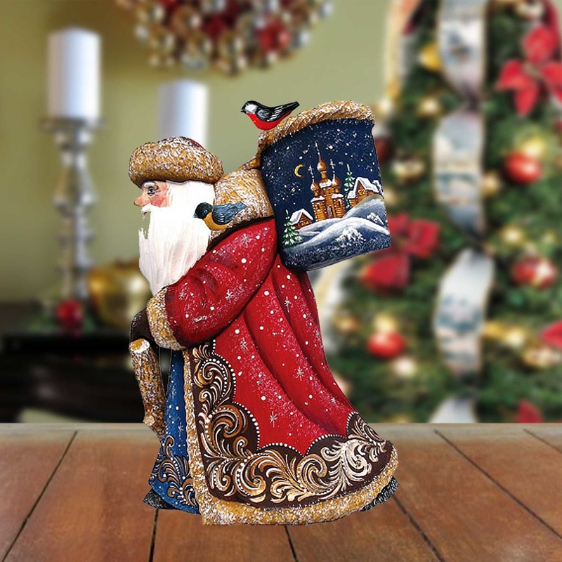 Treasure Backpack Hand-Painted WOODCARVED Masterpiece by G. DeBrekht – Christmas Decor – 821037 *** PRE-ORDER – Handmade Just for You! ***