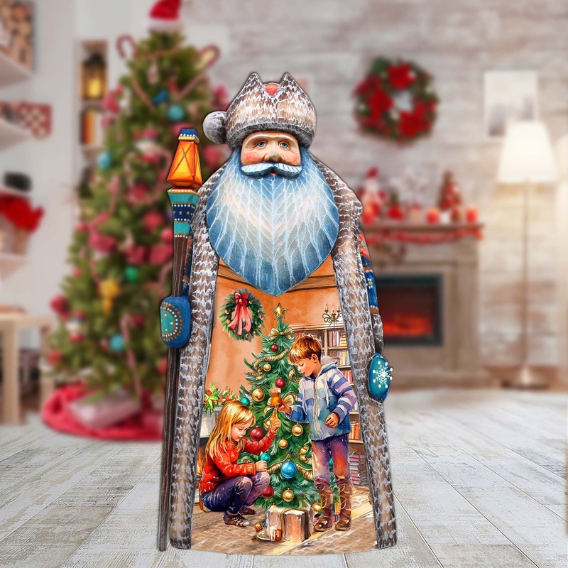 Adorned in Happiness Santa Hand-Painted WOODCARVED Masterpiece by G. DeBrekht – Christmas Holiday Decor – 210235SE