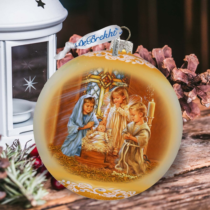 Angels Lullaby Lg Glass Ornament by  – Nativity Holiday Decor – 73940