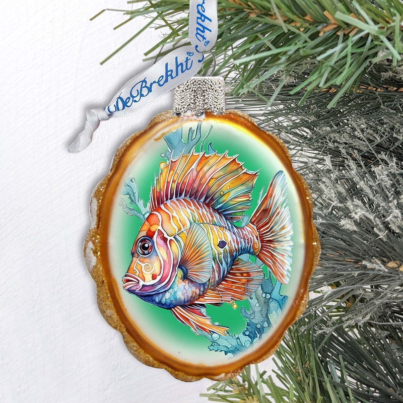 Coastal Decorations – Tropical Fish Keepsake Glass Ornaments by G. Debrekht – Christmas Decor – 777407
