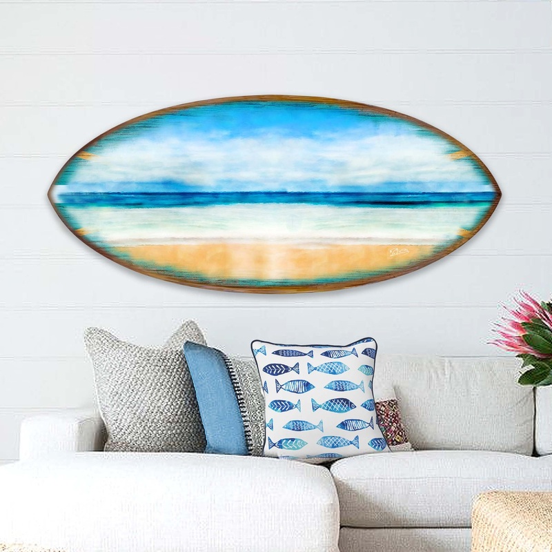 Ocean View Surfboard Coastal Wall Art by G. DeBrekht – Coastal Holiday Decor – 8490130HS