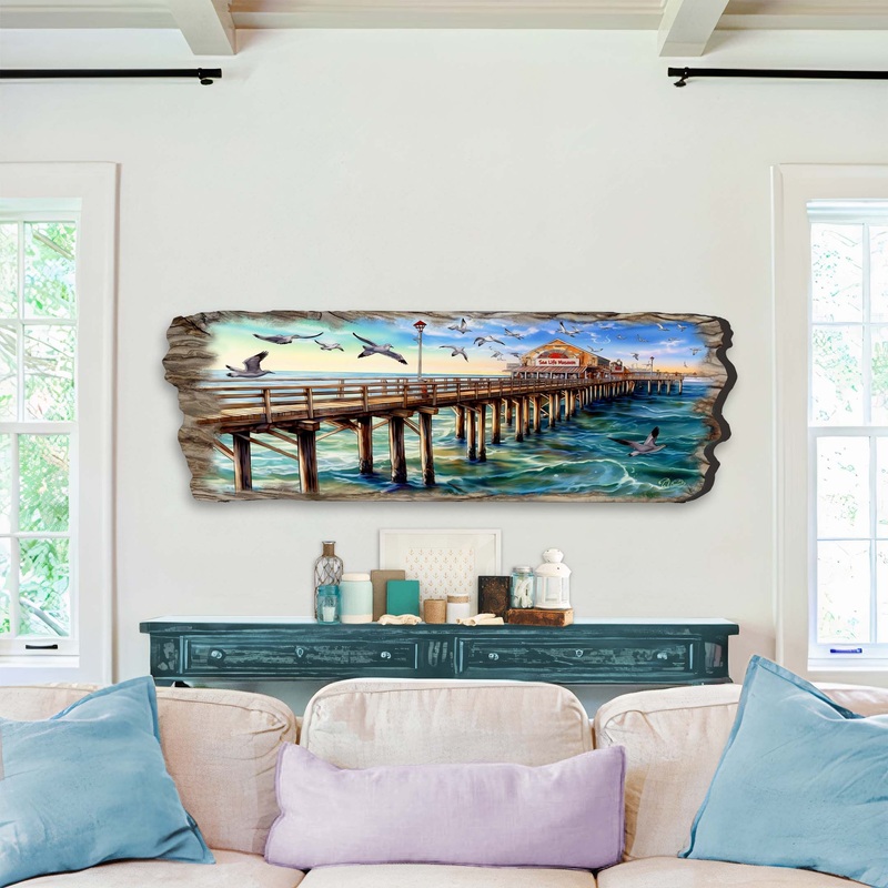 Pier Panorama Wooden Wall Art by G. DeBrekht Coastal Decor – 8491103W