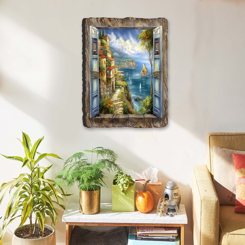 Seaside Window Perspective View Wall Art by G. DeBrekht Coastal Decor – 8492103W