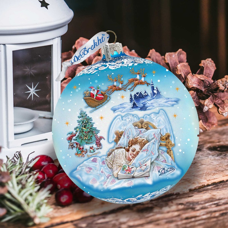 Winter Fairy Tale Dream Glass Ornament Limited Edition by G. DeBrekht – Santa Snowman Decor – 73831-1