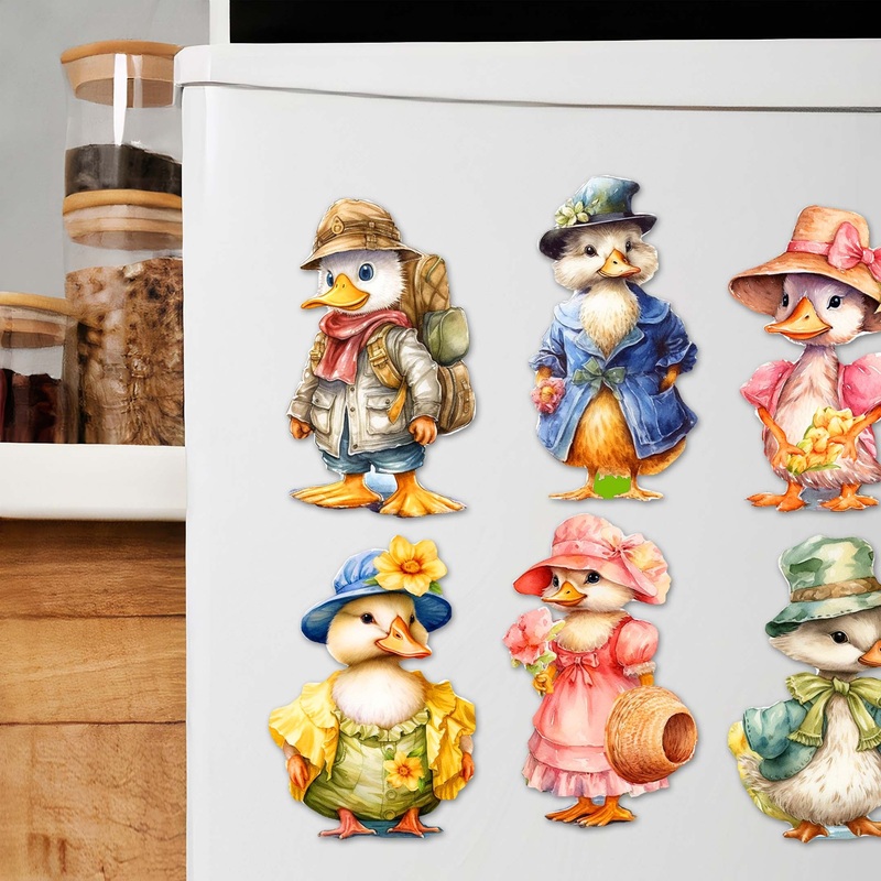 Easter Ducks Decorative Wooden Magnets Set of 6 by G. Debrekht – Easter Decor – 8090043G-S6