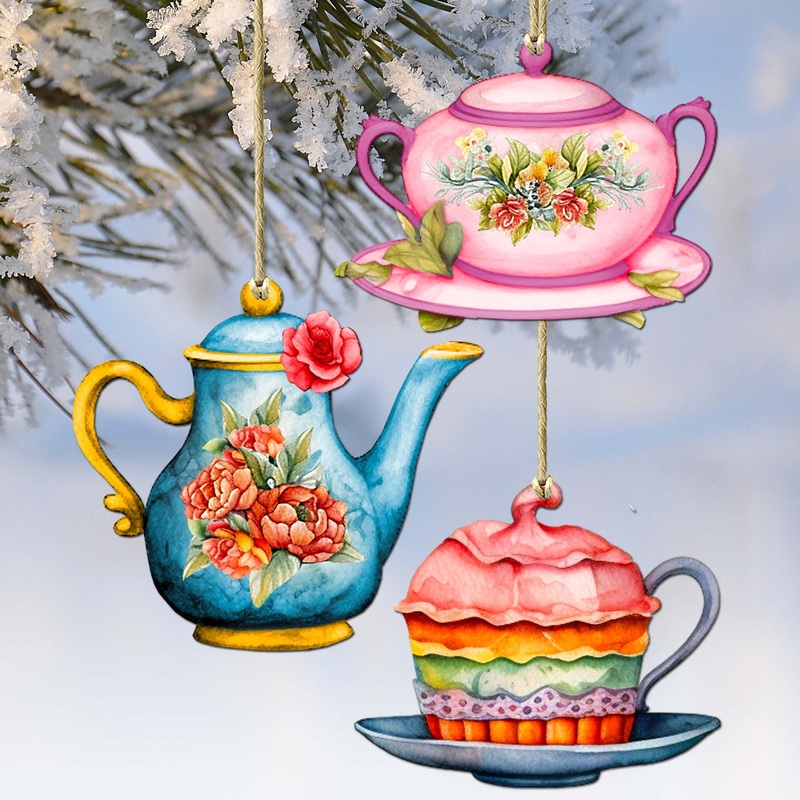 Happy Mother’s Day Decorative Wooden Ornaments Set of 3 by G. Debrekht – Love Family Decor – 8091059-S3