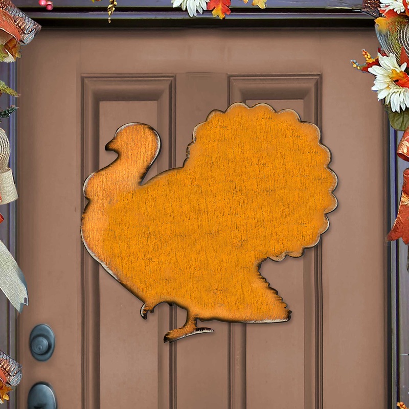 Rustic Turkey Holiday Door Decor by Nature Wonders – Thanksgiving Decor – 99154H