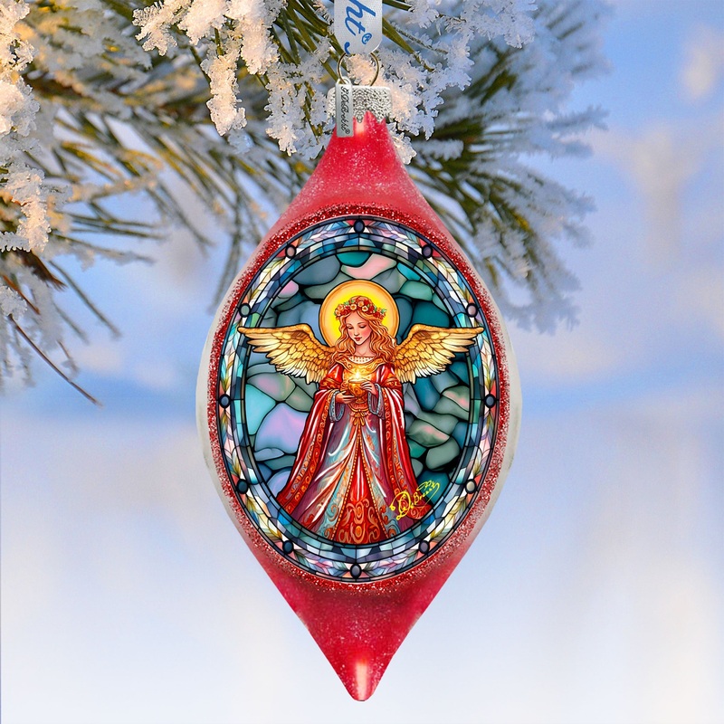 Angel of Hope Drop Glass Ornament by G. Debrekht – Nativity Holiday Decor – 757-053