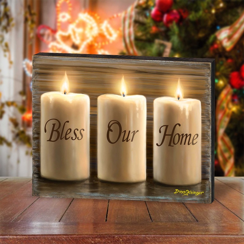 Bless Our Home Wall Art by D. Gelsinger – Nativity Holiday Decor  – 95687B-DG