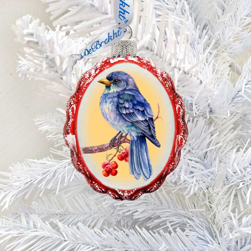Bluebird Mercury Glass Ornaments by G. Debrekht – Wildlife Holiday Decor – 776006