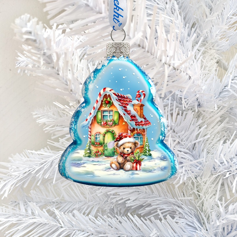 Christmas Cottage Mercury Glass Ornaments by G. Debrekht – Christmas Decor – 776035