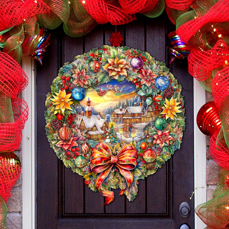 Christmas Wreath Holiday Door Decor by G. Debrekht – Christmas Decor – 8652802H