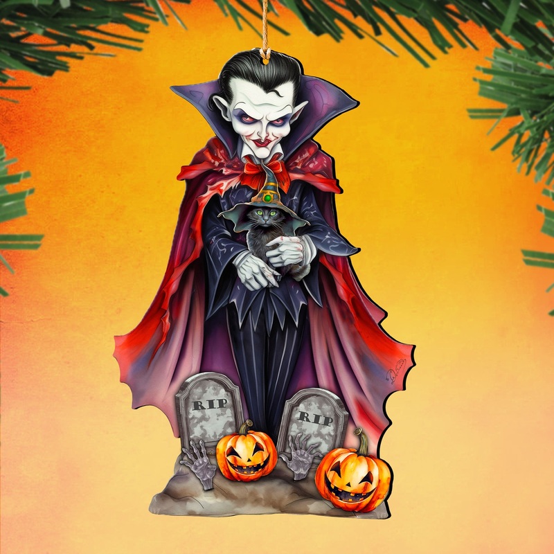 Dracula Wooden Ornaments by G. Debrekht  – Halloween Decor – 8652822