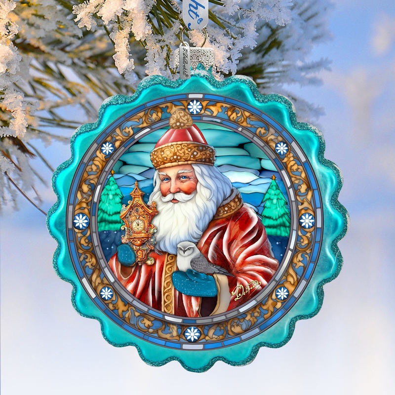 Forest Christmas Wreath Glass Ornament by G. Debrekht – Christmas Holiday Decor – 759-063