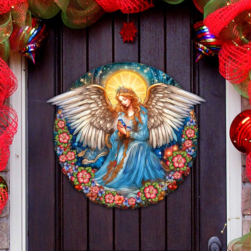 Guardian Angel of Serenity Holiday Door Decor by G. Debrekht – Nativity Holiday Decor – 8652806H
