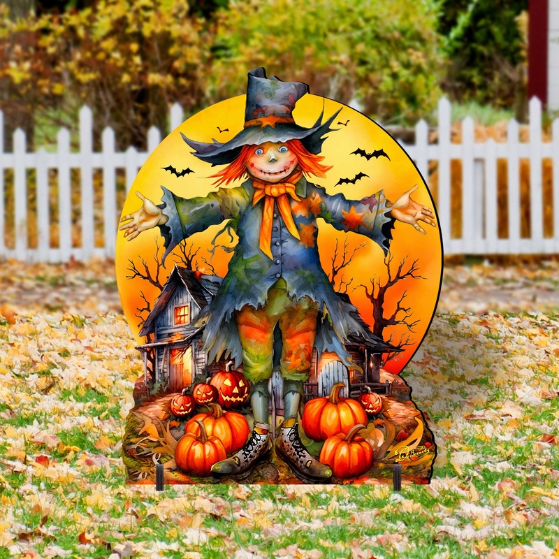 Halloween Scarecrow Freestanding Decor – Halloween Outdoor Decor by G. Debrekht – Halloween Decor- 8652798F