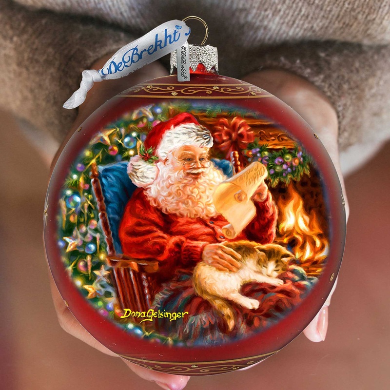 House Warming Santa Lg Glass Ornament in Red by Gelsinger – Christmas Decor – 73924R-DG