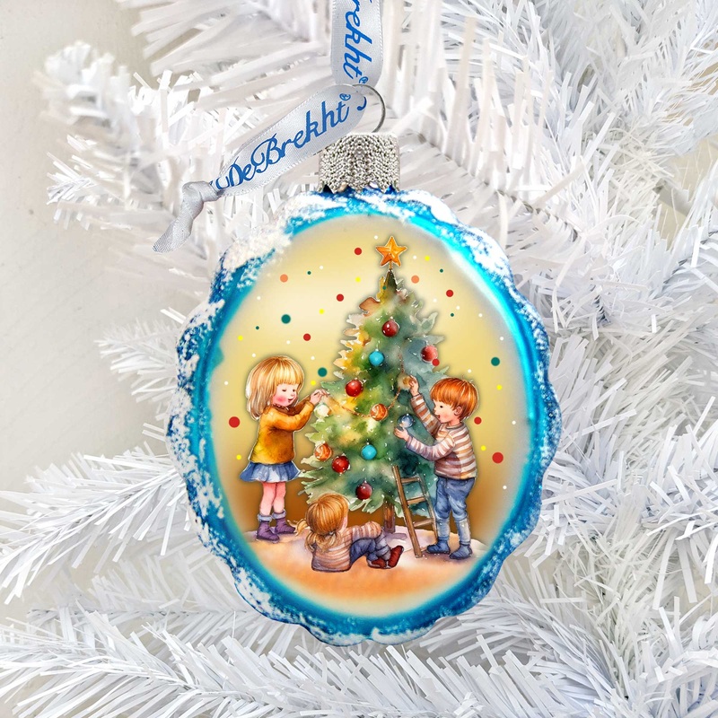 Joyful Traditions Mercury Glass Ornaments by G. Debrekht – Christmas Decor – 776036