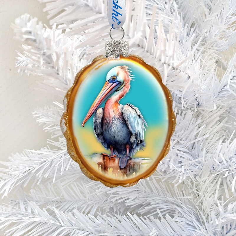 Pelican Mercury Glass Ornaments by G. Debrekht – Wildlife Holiday Decor – 776009