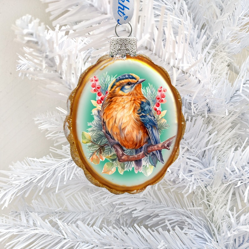 Songbird Mercury Glass Ornaments by G. Debrekht – Wildlife Holiday Decor – 776005