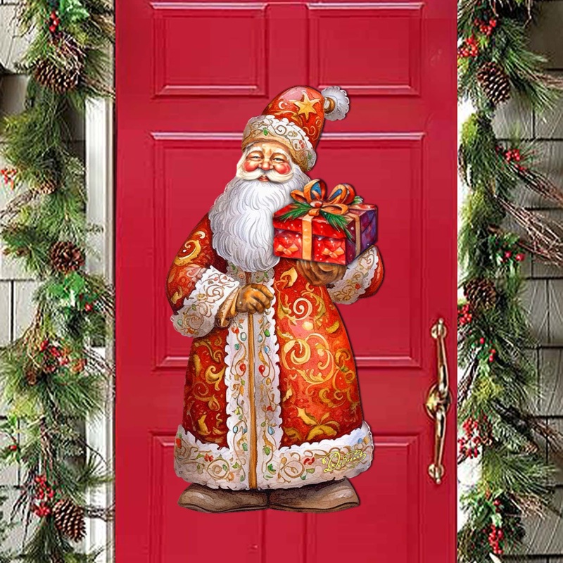 St. Nick’s Gift Holiday Door Decor by G. Debrekht – Christmas Santa Snowman Decor – 8691410H
