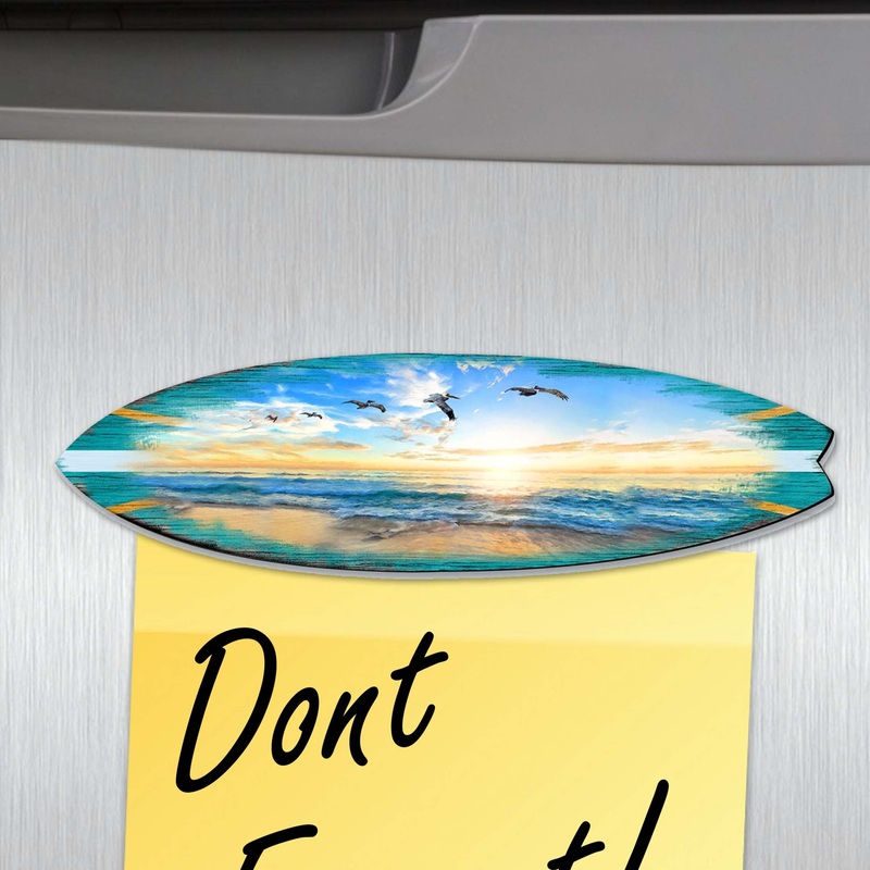 Surfboards Decorative Wooden Magnets Set of 6 by G. Debrekht – Coastal Decor – 8090066G-S6