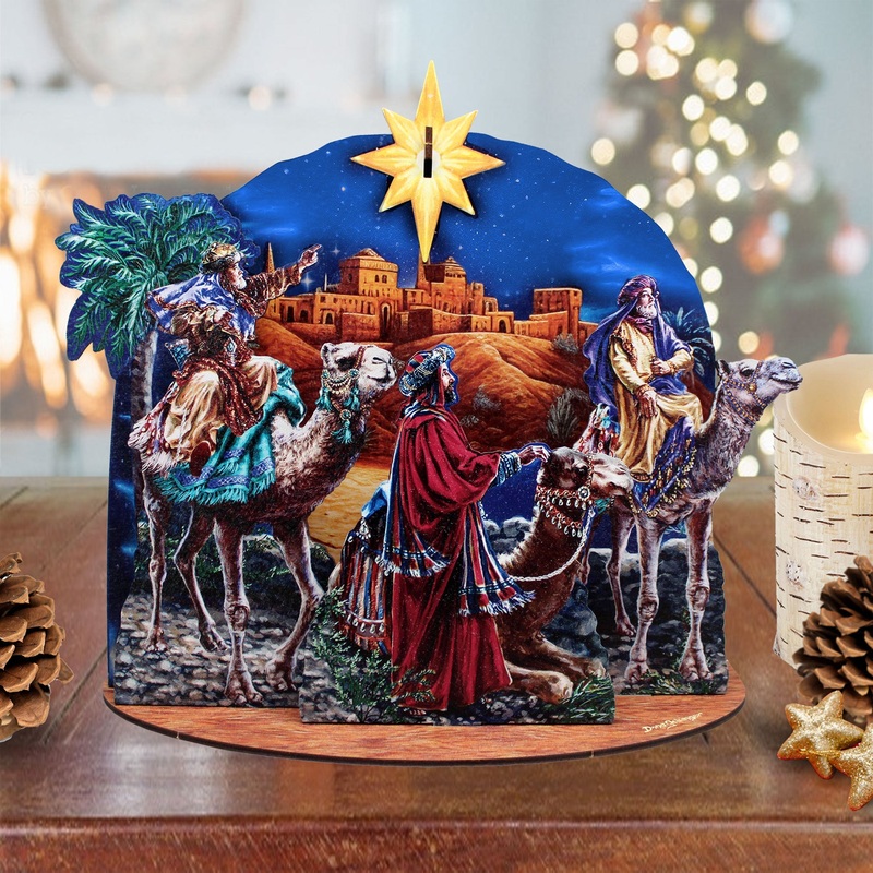 Three Kings Journey Decorative Village Set by D. Gelsinger – Nativity Holiday Decor – 852768