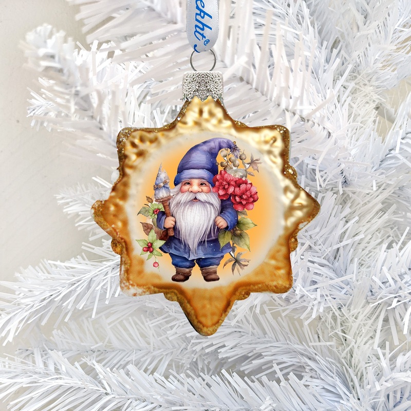 Violet Christmas Gnome Mercury Glass Ornaments by G. Debrekht – Christmas Decor – 776017