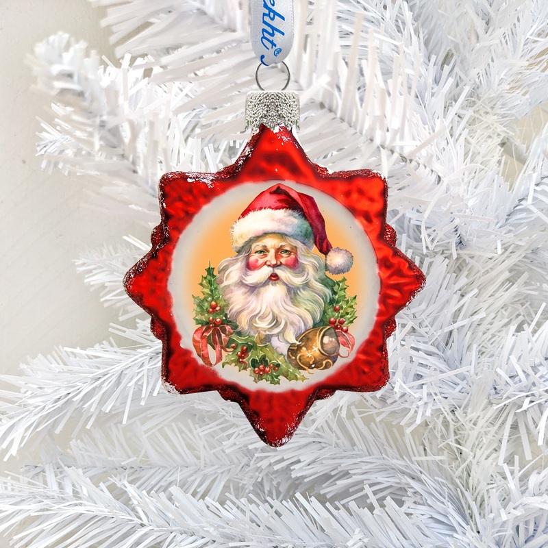 Welcome Santa Mercury Glass Ornaments by G. Debrekht – Christmas Santa Snowman Decor – 776019