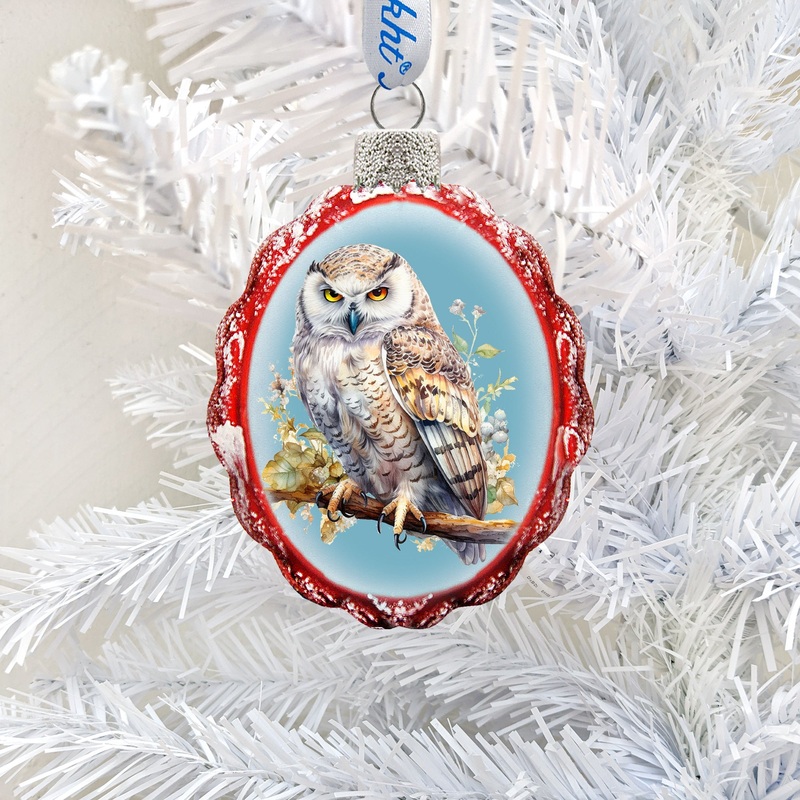White Owl Mercury Glass Ornaments by G. Debrekht – Wildlife Holiday Decor – 776002