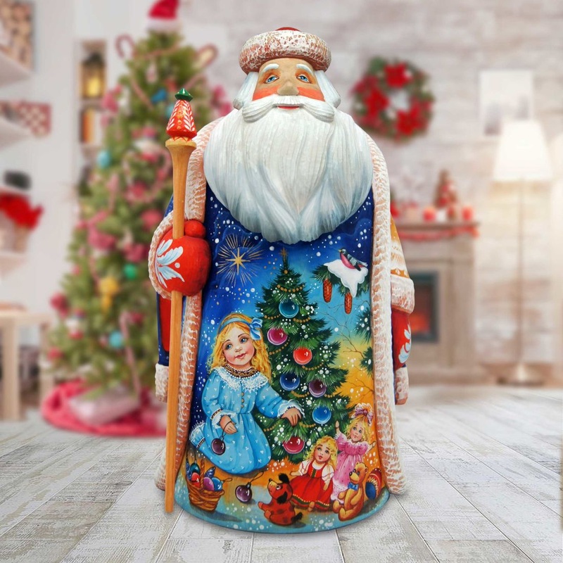 Angelic Christmas Tree Santa Hand-Painted WOODCARVED Masterpiece by G. DeBrekht – Christmas Decor – 215644 *** PRE-ORDER – Handmade Just for You! ***
