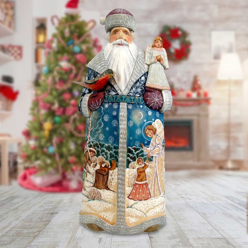 Angelic Guidance Santa Hand-Painted WOODCARVED Masterpiece by G. DeBrekht – Nativity Holiday Decor – 215860 *** PRE-ORDER – Handmade Just for You! ***