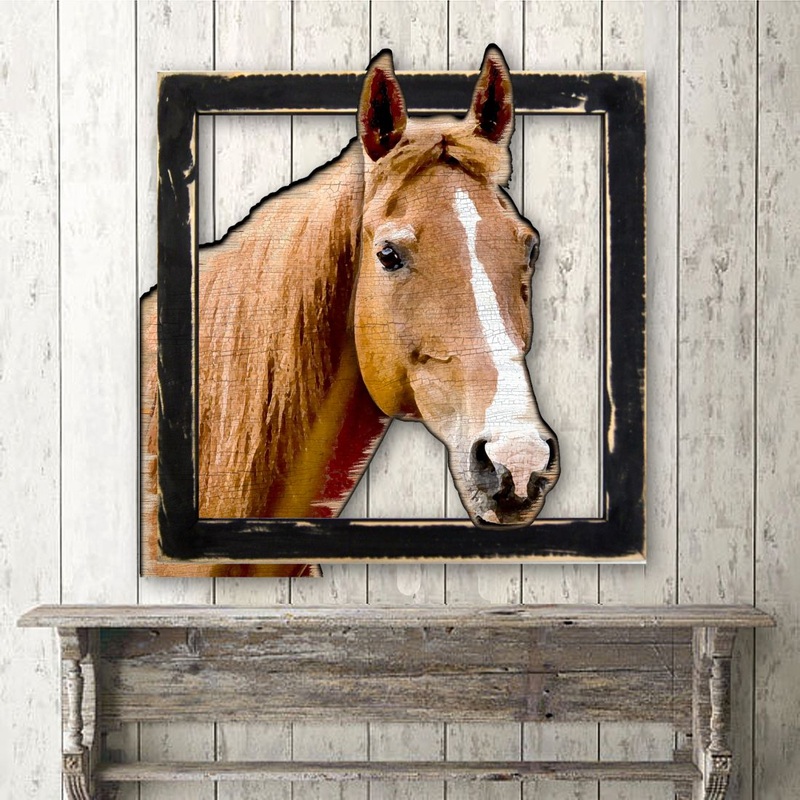 Brown Horse Head in Frame Wall Decor by G. DeBrekht – Nature Wildlife Decor  – G98160