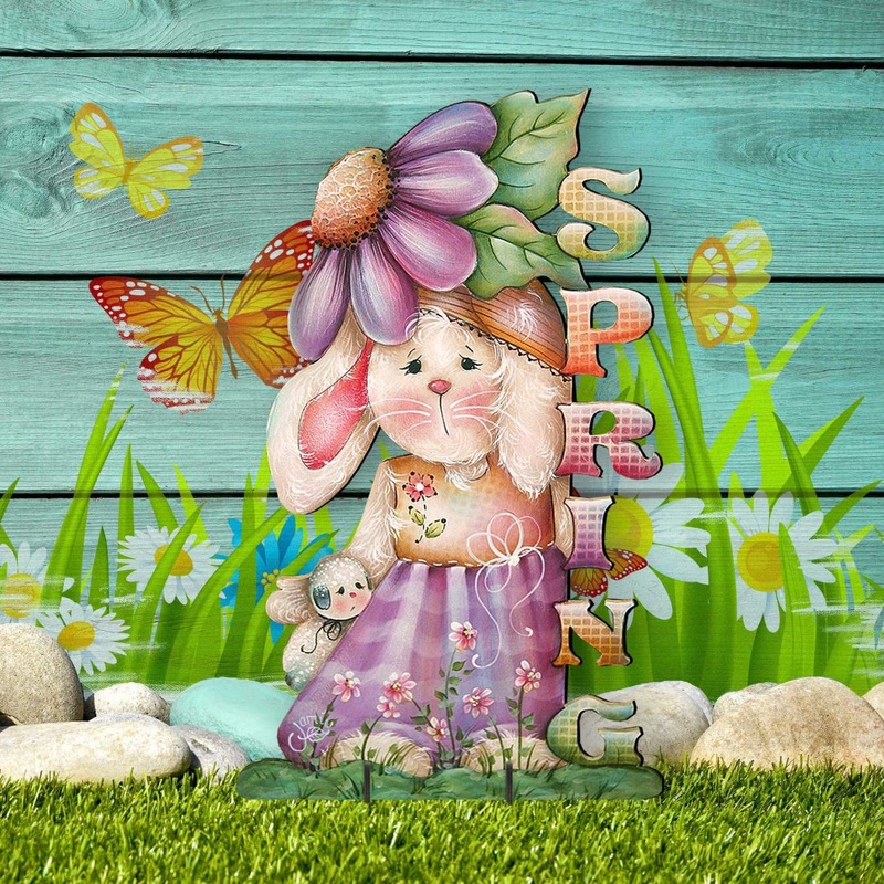 Bunny Easter Outdoor Scene  by Jamie Mills-Price – Easter Spring Decor – 8457604F