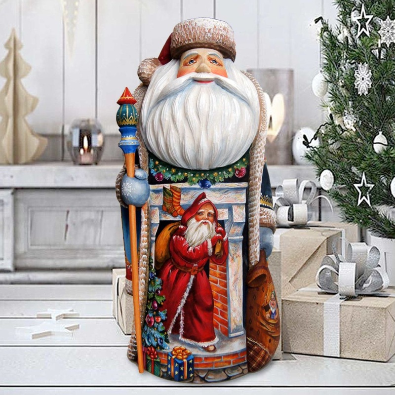 Coming to Town Santa Hand-Painted WOODCARVED Masterpiece by G. DeBrekht – Christmas Decor – 215643 – SPECIAL ORDER *** PRE-ORDER – Handmade Just for You! ***