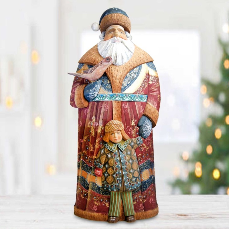 Decorative Santa Hand-Painted WOODCARVED Masterpiece by G. DeBrekht – Christmas Decor – 2900001 *** PRE-ORDER – Handmade Just for You! ***