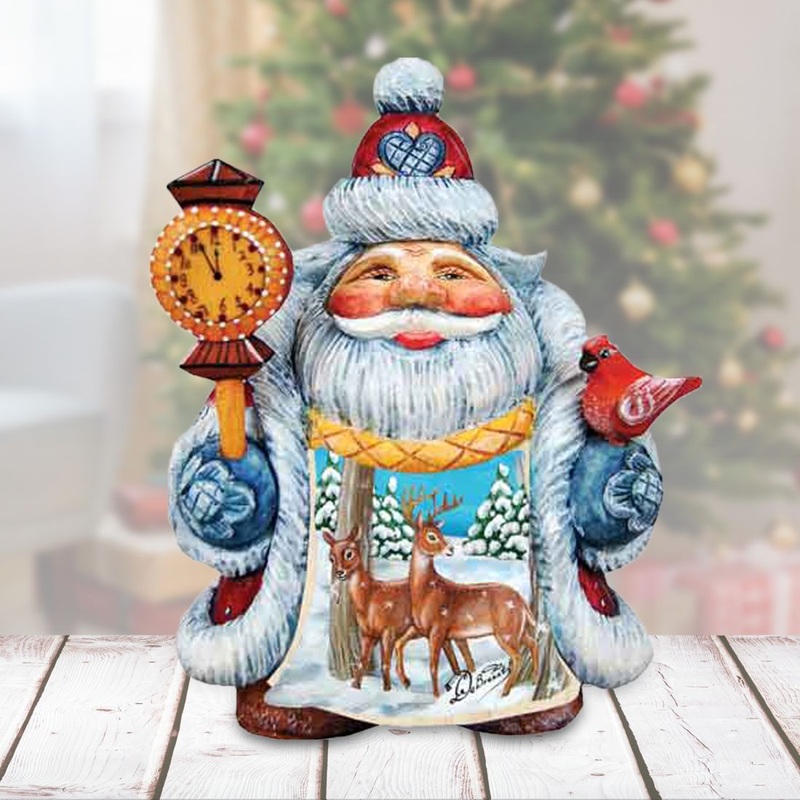 Deerest Friend Santa Handcrafted Christmas Figurine – G. DeBrekht – Christmas Santa Snowman Decor – 533431