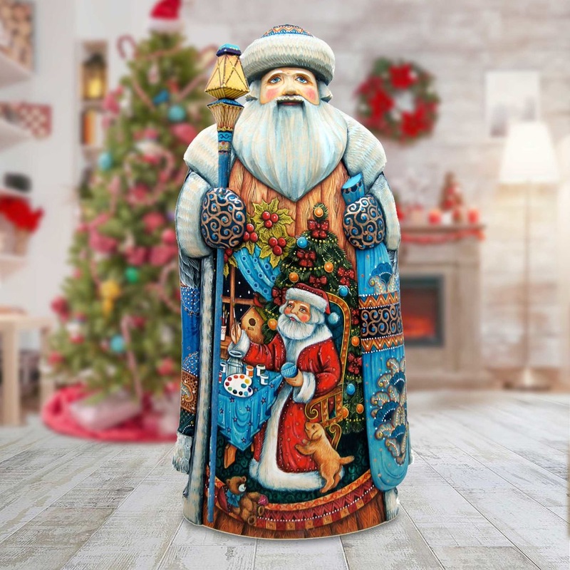 Gift Giving Children Tree Hand-Painted WOODCARVED Masterpiece by G. DeBrekht – Christmas Decor – 215637