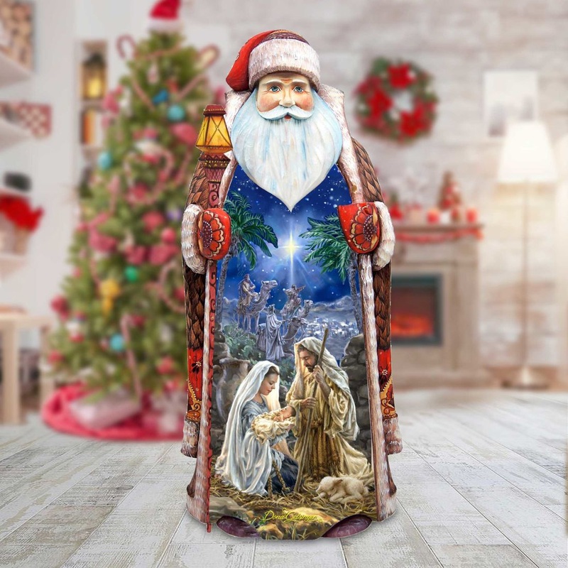 Glory Nativity Hand-Painted WOODCARVED Figurine by D. Gelsinger – Nativity Holiday Decor – 242111-1722