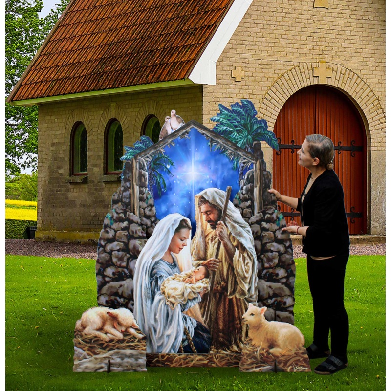 Glory to God Nativity Life Size Oversized Outdoor Decor by D. Gelsinger – Nativity Holiday Decor – 8461010F-S4-DG-XXLG