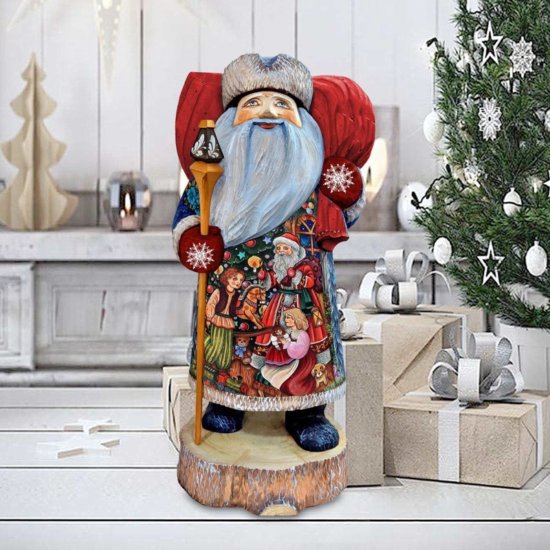 Here Comes Santa Claus Hand-Painted WOODCARVED Masterpiece by G. DeBrekht – Christmas Decor – 241143-3 *** PRE-ORDER – Handmade Just for You! ***