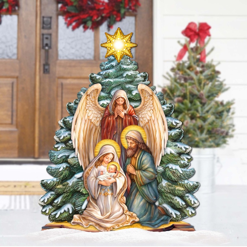 Holy Family Nativity Outdoor Decor by G. Debrekht – Nativity Holiday Decor – 8611042F